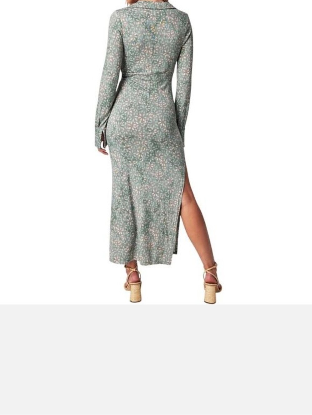 Free People dress Shayla floral long sleeve wrap size Large L - Picture 10 of 11
